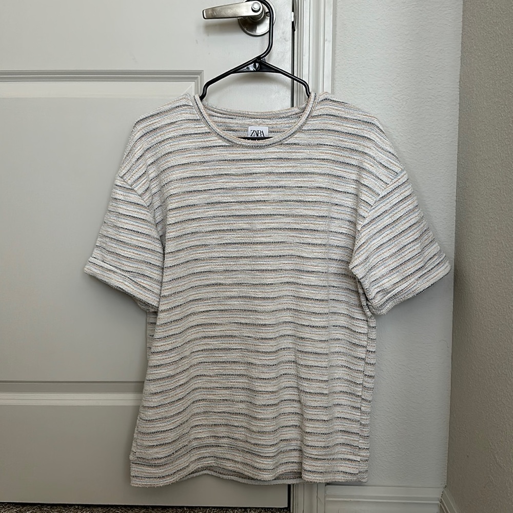 Zara Boucle Knit Striped Tee